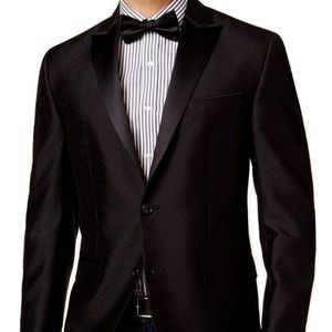 Kenneth Cole New York-Black Satin Blazer 40L NWT